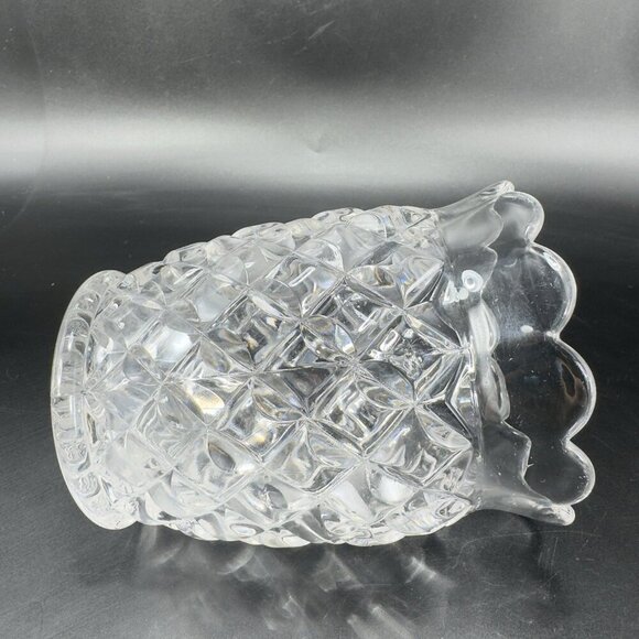 Antique Pineapple Clear Glass Vase Manganese 365nm Green UV Glow Utensil Holder - Picture 10 of 16